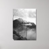 Misty Mountain Canvas Zwart & Wit Muurdecoratie (Voorkant)