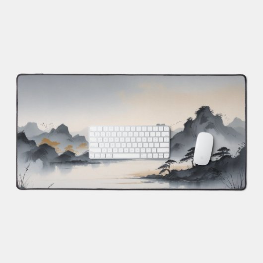 Misty Mountain Desk Mat - Rustig landschap voor C (Keyboard & Muis)