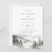 Misty Mountain Forest bruiloft Kaart (Voorkant)