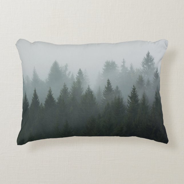 Misty Mountain Forest herfstmist Accent Kussen (Voorkant)