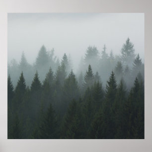Misty Mountain Forest herfstmist Poster