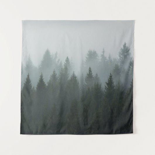 Misty Mountain Forest herfstmist Wandkleed (Voorkant)