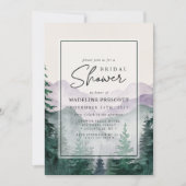 Misty Mountain Forest Script Bruiloftsfeest Kaart (Voorkant)