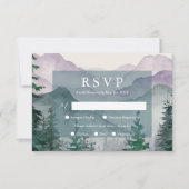 Misty Mountain Forest Wedding RSVP Kaart (Voorkant)