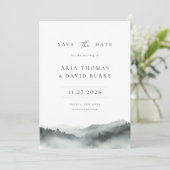 Misty Mountain Fotobruiloft Save The Date (Staand voorkant)