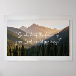 Misty Mountain Islamic Poster | Nature & Faith Wal