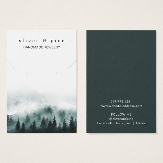 Misty Mountain Ketting en Earring Display Kaart (Voorkant /achterkant)