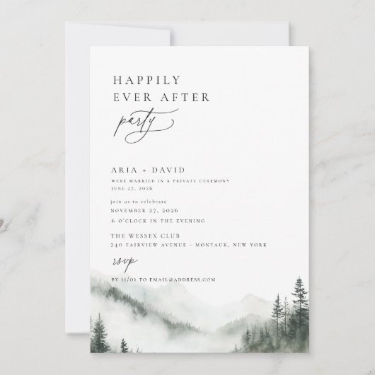 Misty Mountain nog lang en gelukkig na het feest Kaart (Voorkant)