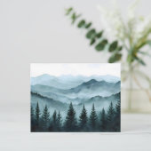 Misty Mountain Range Waterverf Briefkaart (Staand voorkant)