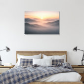 Misty Mountain Sunrise Landscape Canvas Print (Insitu (Slaapkamer))