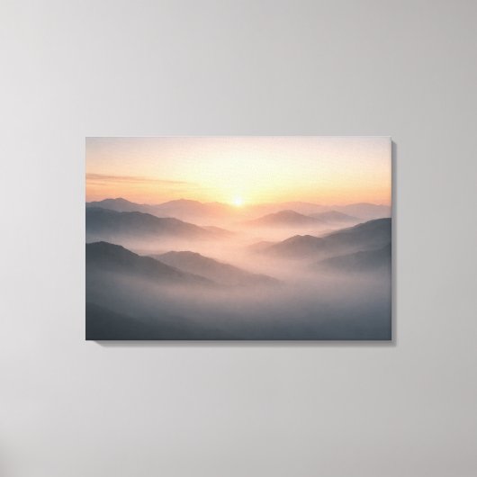 Misty Mountain Sunrise Landscape Canvas Print (Voorkant)