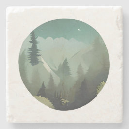 Misty Mountain Valley: een rustige wildernisontsna Stenen Onderzetter