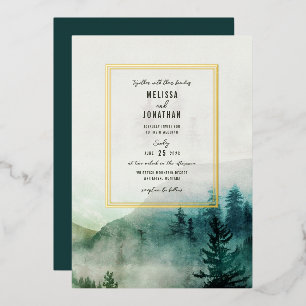 Misty Mountain Wedding Invitation Folie Uitnodiging