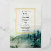 Misty Mountain Wedding Invitation Folie Uitnodiging (Voorkant)