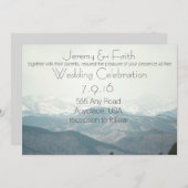 Misty Mountain Wedding Invitation Kaart (Voorkant / Achterkant)