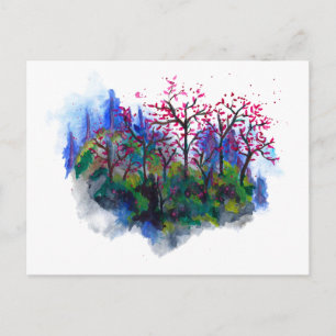 Misty Mountains aquarelles carte postale