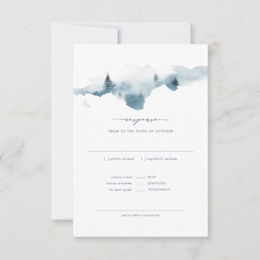 Misty Mountains Huwelijksreactie+MAALTIJD Reactie Kaart (Voorkant)