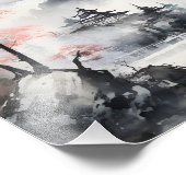 Misty Mountains Ink Schilderen Foto Afdruk (Hoek)
