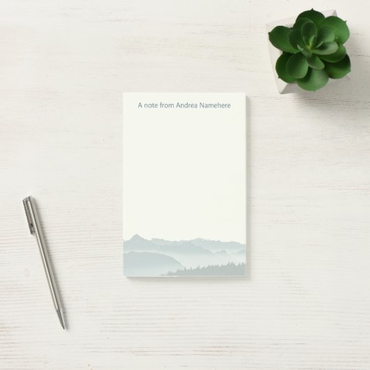 Misty Mountains notebook met naam Post-it® Notes (Kantoor)