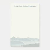 Misty Mountains notebook met naam Post-it® Notes (Voorkant)