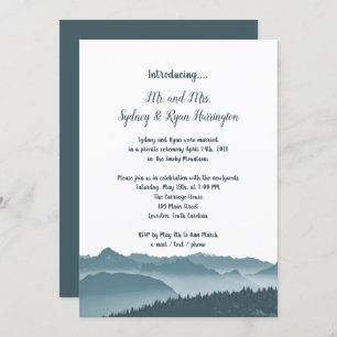 Misty Mountains Reception only Invitation Kaart