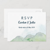 Misty Mountains RSVP Briefkaart (Voorkant / Achterkant)