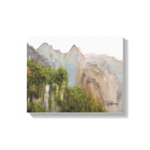 MISTY MOUNTAINS WATERVERF CANVAS PRINT