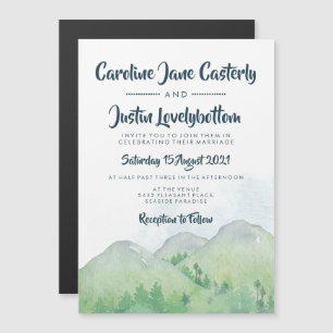 Misty Mountains Wedding Magnetische Uitnodiging