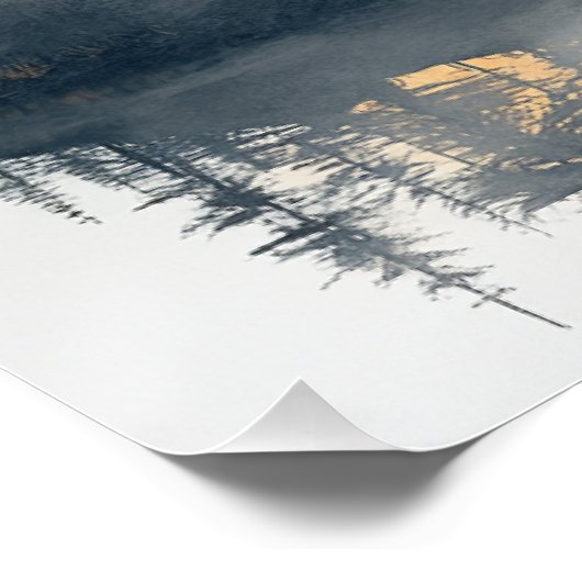Misty Peaks Zen Minimalist Wall Art Perfect Poster (Hoek)