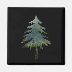 Misty pijnbomen In het wilde bos Magneet