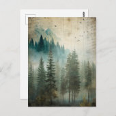 Misty Pine Forest Nature Adventure  Briefkaart (Voorkant / Achterkant)