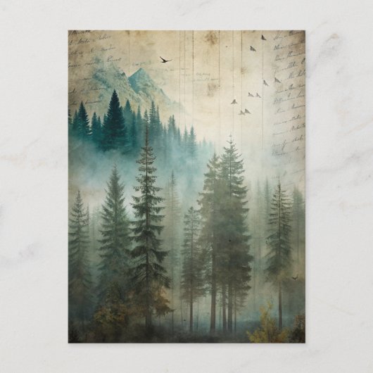 Misty Pine Forest Nature Adventure  Briefkaart (Voorkant)
