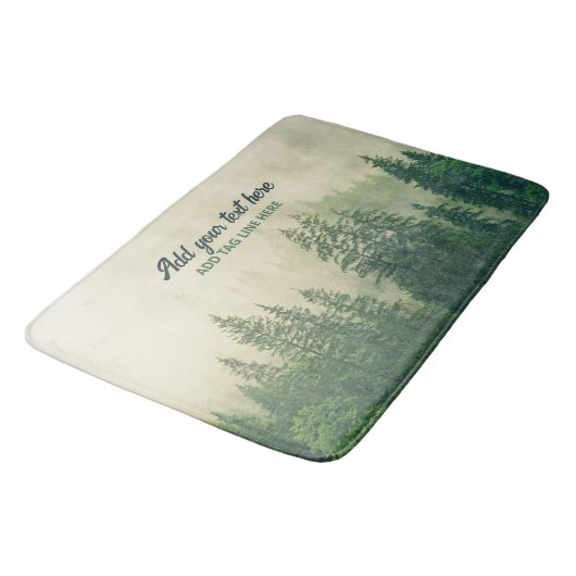 Misty Pine Forest Trees Custom Keepomwille Badmat (Gekanteld)