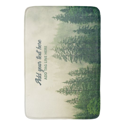 Misty Pine Forest Trees Custom Keepomwille Badmat (Voorkant Verticaal)