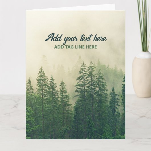 Misty Pine Forest Trees Custom Keepomwille Bedankkaart (Voorkant)