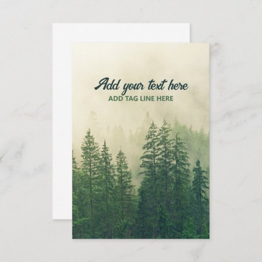 Misty Pine Forest Trees Custom Keepomwille Bedankkaart (Voorkant / Achterkant)