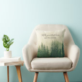 Misty Pine Forest Trees Custom Keepomwille Kussen (Stoel)