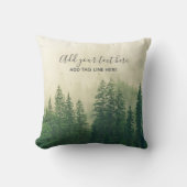 Misty Pine Forest Trees Custom Keepomwille Kussen (Voorkant)
