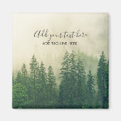 Misty Pine Forest Trees Custom Keepomwille Magneet (Voorkant)