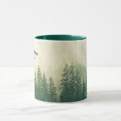 Misty Pine Forest Trees Custom Keepomwille Mok (Midden)