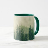 Misty Pine Forest Trees Custom Keepomwille Mok (Voorkant rechts)