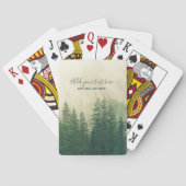 Misty Pine Forest Trees Custom Keepomwille Pokerkaarten (Achterkant)