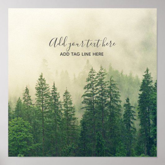 Misty Pine Forest Trees Custom Keepomwille Poster (Voorkant)