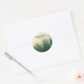 Misty Pine Forest Trees Custom Keepomwille Ronde Sticker (Envelop)