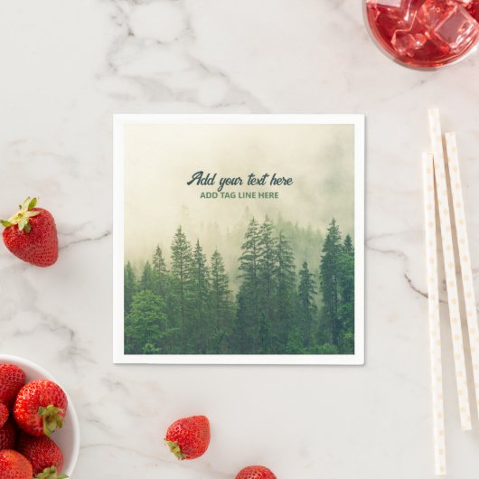 Misty Pine Forest Trees Custom Keepomwille Servet (Insitu)