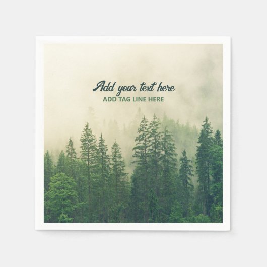 Misty Pine Forest Trees Custom Keepomwille Servet (Voorkant)