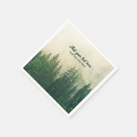 Misty Pine Forest Trees Custom Keepomwille Servet (Hoek)
