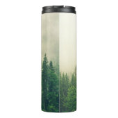 Misty Pine Forest Trees Custom Keepomwille Thermosbeker (Achterkant)