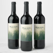 Misty Pine Forest Trees Custom Keepomwille Wijn Etiket (Flessen)