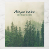 Misty Pine Forest Trees Custom Keepomwille Wijn Etiket (Enkel label)